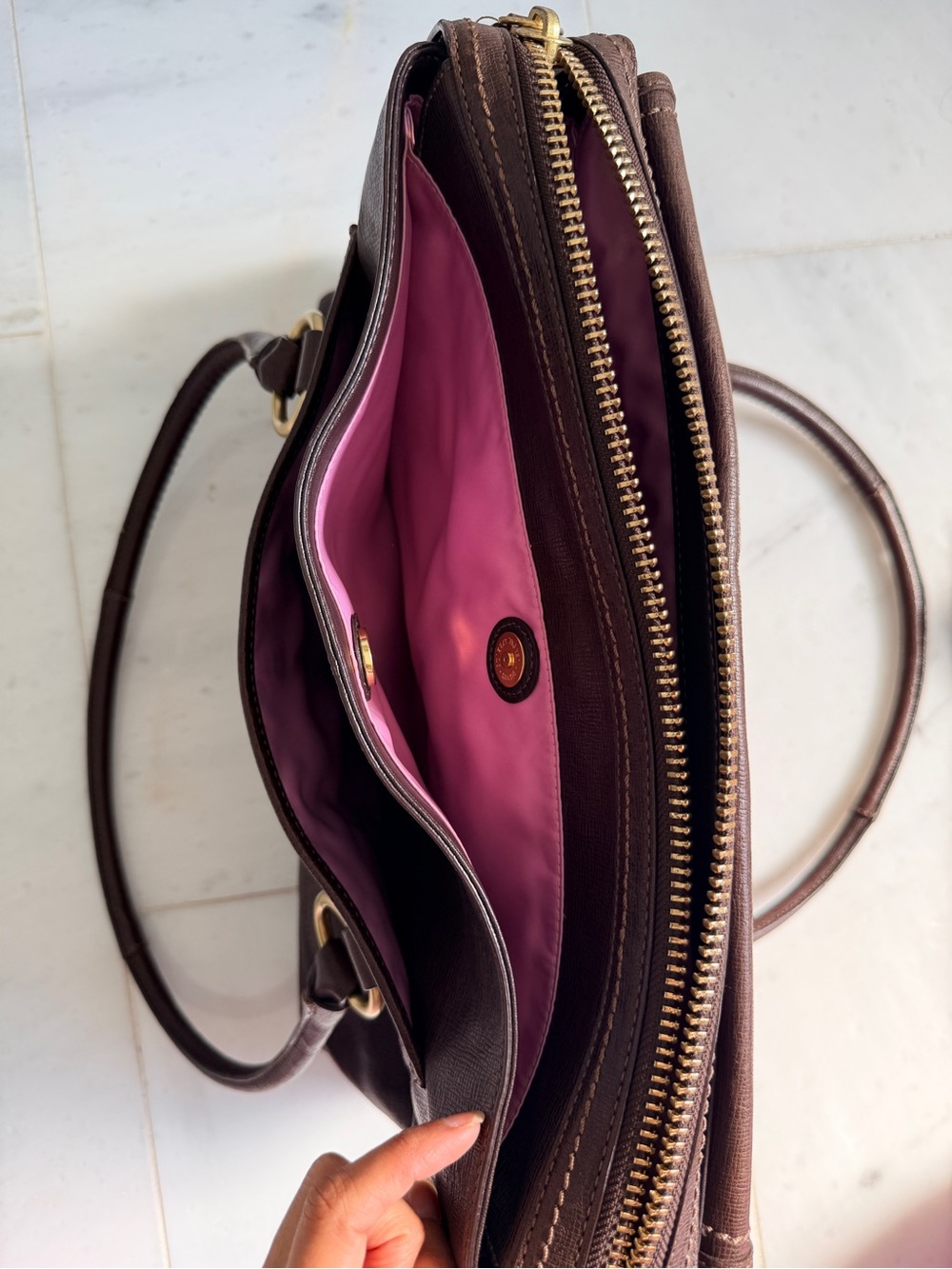 Coach Addison Spectator Brown Leather Tote - Picture 7 of 16